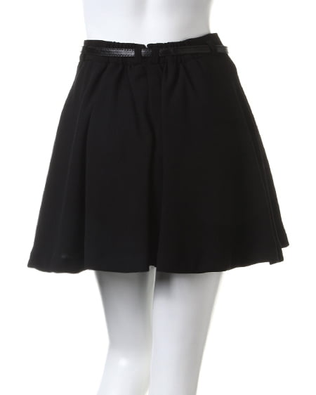 INGNI(イング) ベルト付タックペプラムキュロット/パンツ クロ