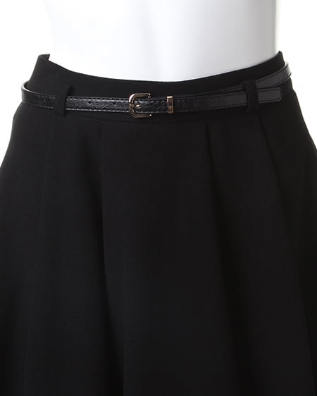 INGNI(イング) ベルト付タックペプラムキュロット/パンツ クロ