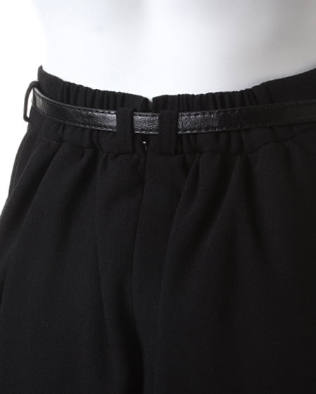 INGNI(イング) ベルト付タックペプラムキュロット/パンツ クロ