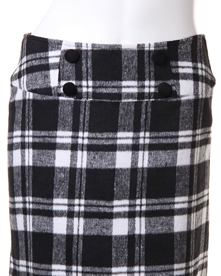 INGNI(イング) シャギーチェック台形/スカート クロ/オフホワイト