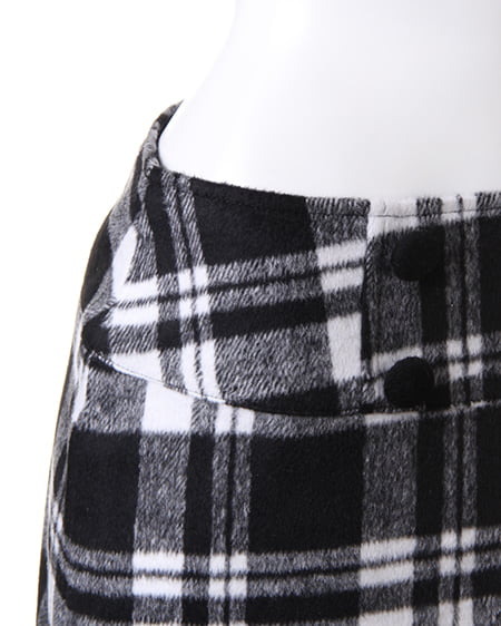 INGNI(イング) シャギーチェック台形/スカート クロ/オフホワイト