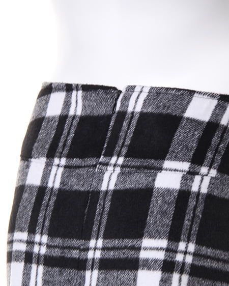 INGNI(イング) シャギーチェック台形/スカート クロ/オフホワイト
