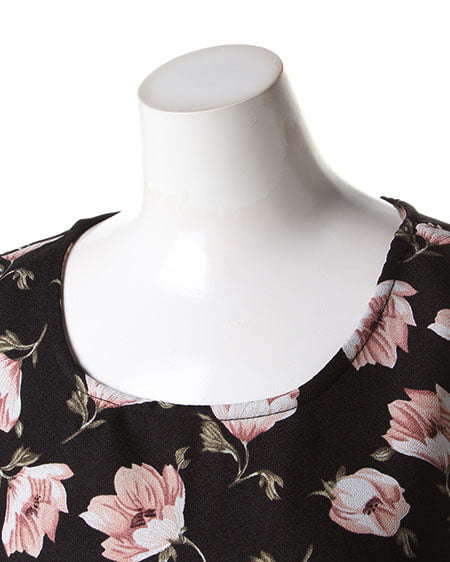 INGNI(イング) 花柄F&Fノースリ/ワンピース クロ