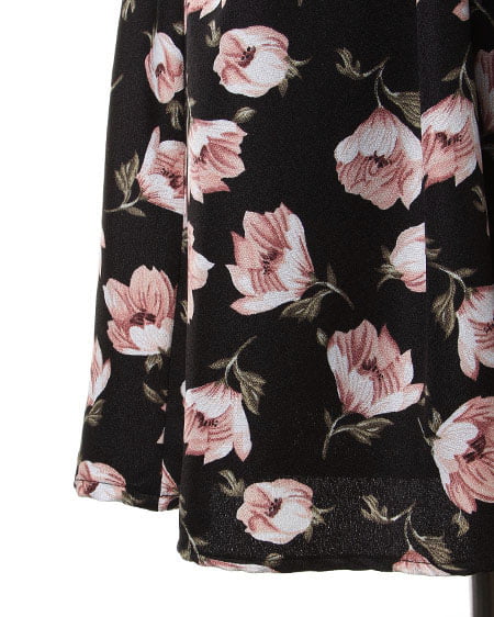 INGNI(イング) 花柄F&Fノースリ/ワンピース クロ