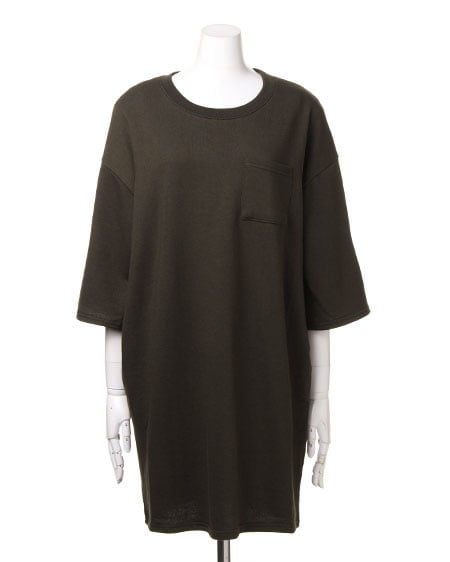 INGNI(イング) 裏毛コクーン/チュニックワンピース カーキ