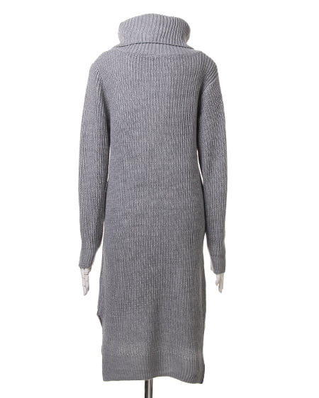 INGNI(イング) 畦オフタートルニット/ワンピースA グレー