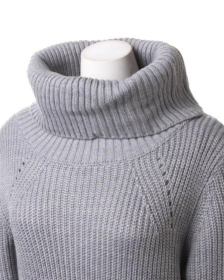 INGNI(イング) 畦オフタートルニット/ワンピースA グレー