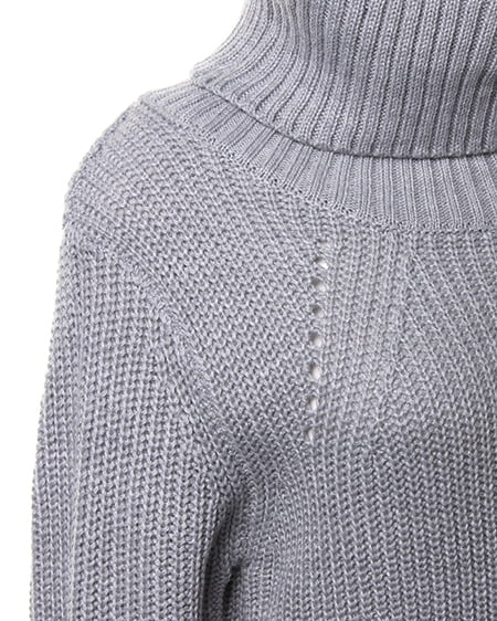 INGNI(イング) 畦オフタートルニット/ワンピースA グレー