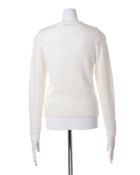 INGNI(イング) フェザーコンパクトカーディガン オフホワイト