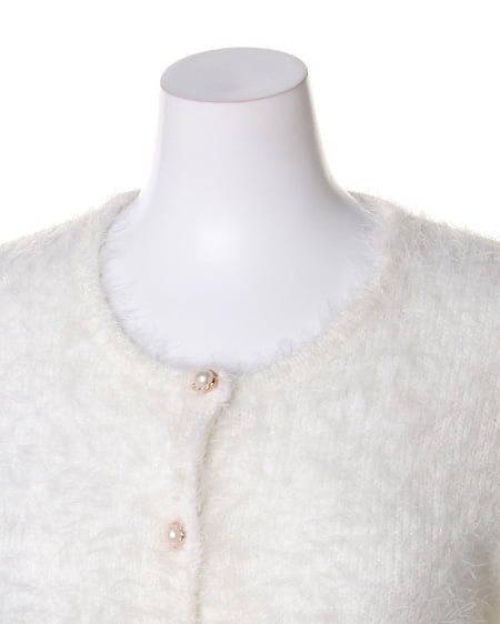 INGNI(イング) フェザーコンパクトカーディガン オフホワイト