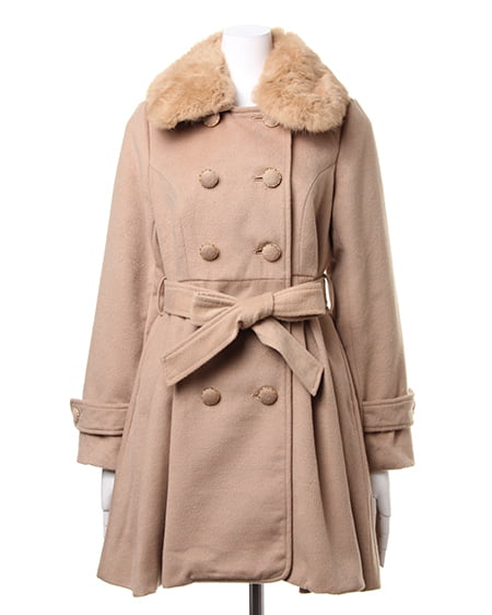 INGNI(イング) ファー取り外しドーリー/コート キャメル