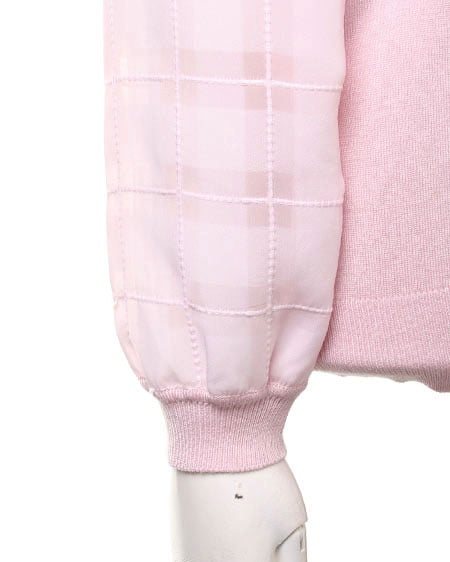 INGNI(イング) 袖シアーチェック/ニット ピンク