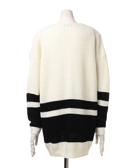 INGNI(イング) 裾ラインV/Nチュニック オフホワイト/クロ