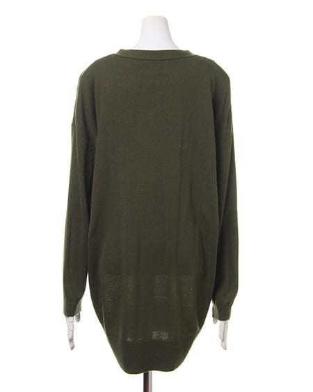 INGNI(イング) カシミヤタッチVネック/コクーンチュニック カーキ