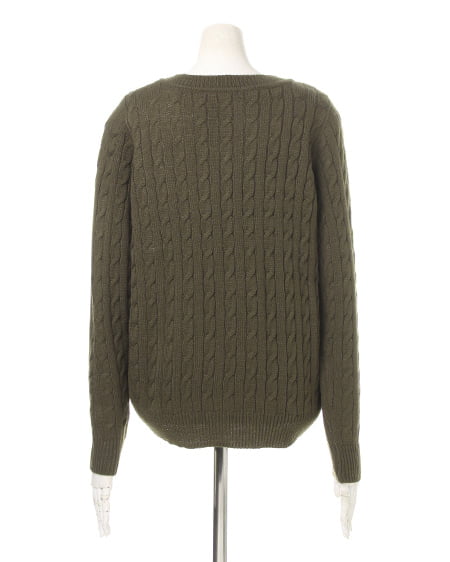 INGNI(イング) ケーブルVネックニットB カーキ
