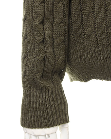 INGNI(イング) ケーブルVネックニットB カーキ