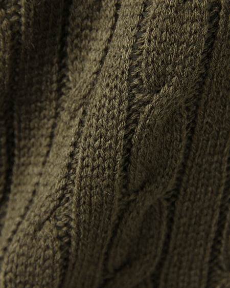 INGNI(イング) ケーブルVネックニットB カーキ