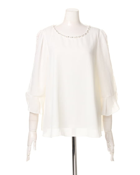 INGNI(イング) 装飾付ベルスリーブ/TOPS オフホワイト