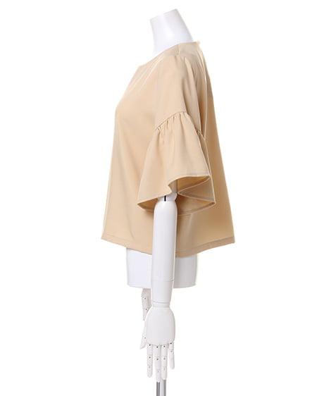 INGNI(イング) フリル袖プルオーバー ベージュ