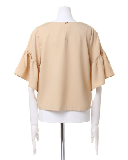 INGNI(イング) フリル袖プルオーバー ベージュ