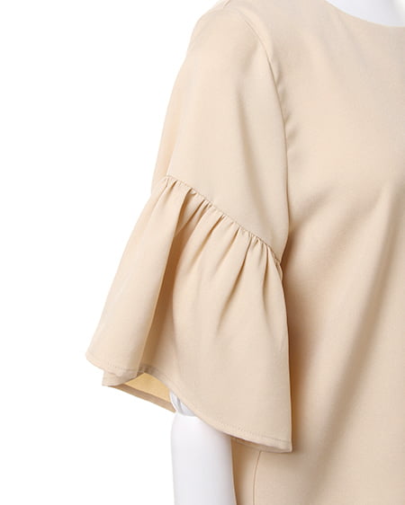 INGNI(イング) フリル袖プルオーバー ベージュ