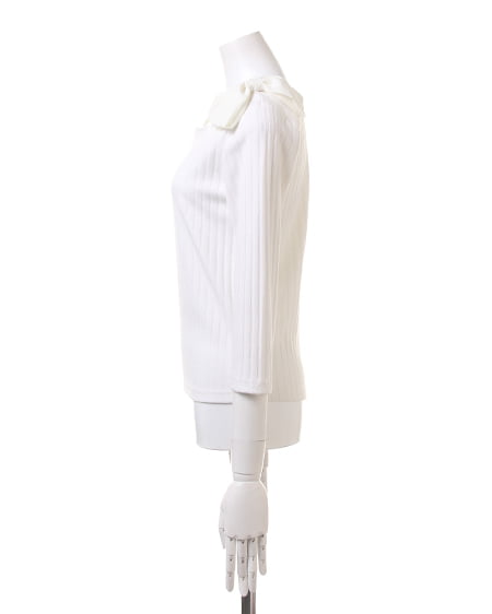 INGNI(イング) ワイドリブ肩リボン/TOPS オフホワイト