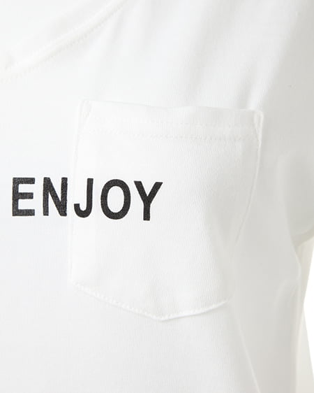 INGNI（イング） ポケット付3段ロゴ／Tシャツ ｵﾌﾎﾜｲﾄ