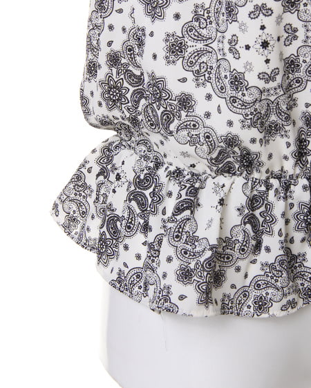 INGNI(イング) バンダナ柄オフショル/TOPS/A オフホワイト/クロ