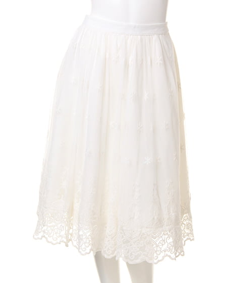 INGNI(イング) L65チュールレース/スカート オフホワイト