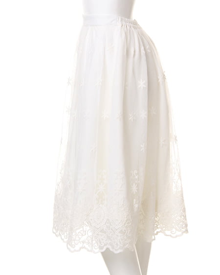 INGNI(イング) L65チュールレース/スカート オフホワイト