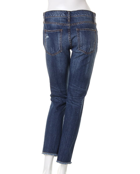 INGNI(イング) クラッシュデニムテーパード/パンツ デニム/ブルーA