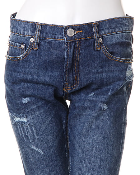 INGNI(イング) クラッシュデニムテーパード/パンツ デニム/ブルーA