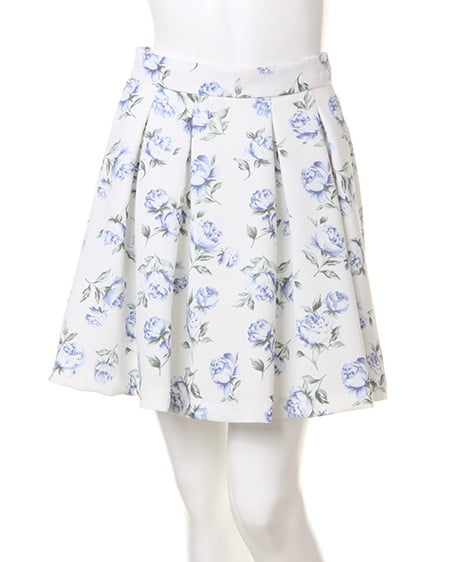 INGNI(イング) 花柄タックフレア/スカート/A オフホワイト