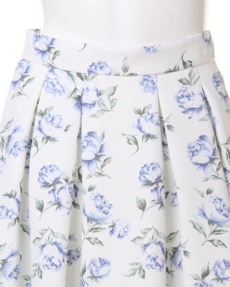 INGNI(イング) 花柄タックフレア/スカート/A オフホワイト