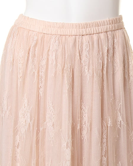 INGNI(イング) ヒゲレースマキシスカート ピンクベージュ