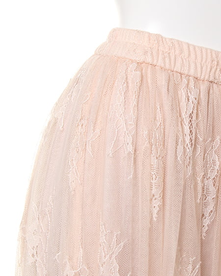 INGNI(イング) ヒゲレースマキシスカート ピンクベージュ