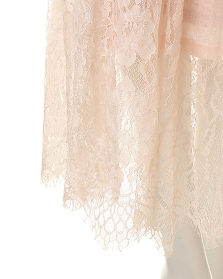 INGNI(イング) ヒゲレースマキシスカート ピンクベージュ