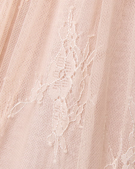 INGNI(イング) ヒゲレースマキシスカート ピンクベージュ