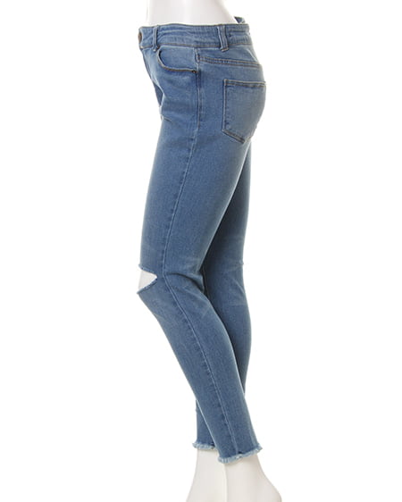 INGNI(イング) フリンジニーカットスキニー/パンツ デニム/ライトブルー