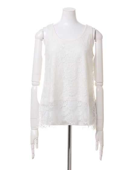 INGNI(イング) ポンチ背われTOPSレースタンク/アンサンブ3 グレー