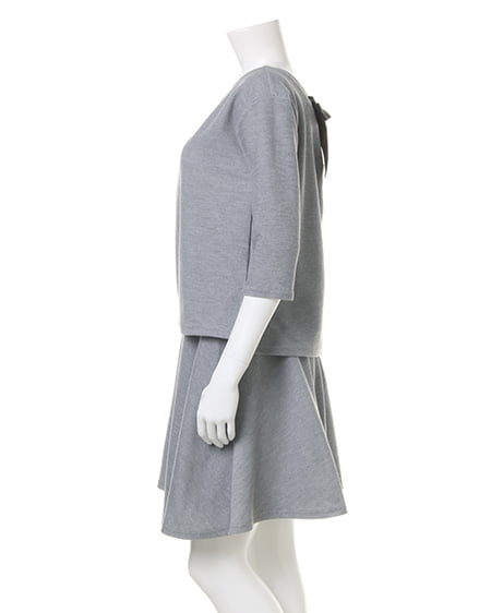 INGNI(イング) フレアスカートオフショルTOPS7分/SET UP グレー