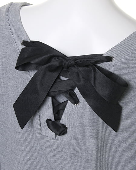 INGNI(イング) フレアスカートオフショルTOPS7分/SET UP グレー