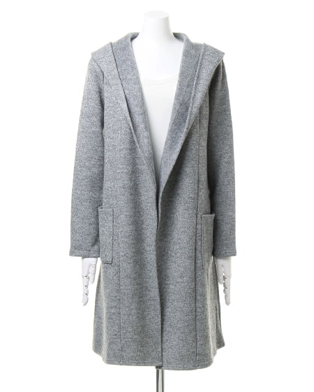 INGNI(イング) ミル起毛ボンディングフード/コーディガン グレー/グレー