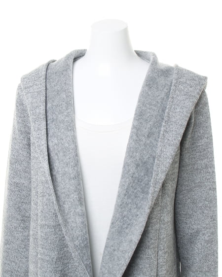 INGNI(イング) ミル起毛ボンディングフード/コーディガン グレー/グレー