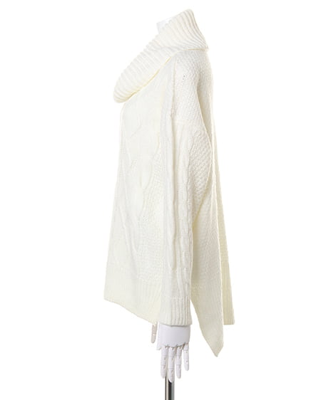 INGNI(イング) ケーブルオフタートルイレヘム/ニット オフホワイト