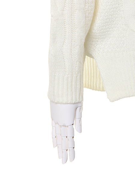 INGNI(イング) ケーブルオフタートルイレヘム/ニット オフホワイト