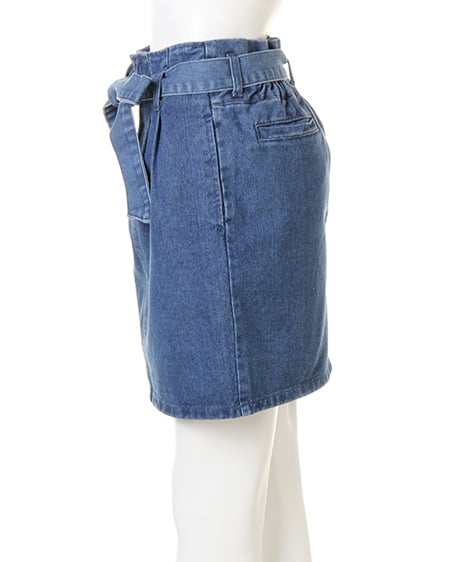 INGNI(イング) サッシュ付きデニムコクーン/スカート デニム/ブルー