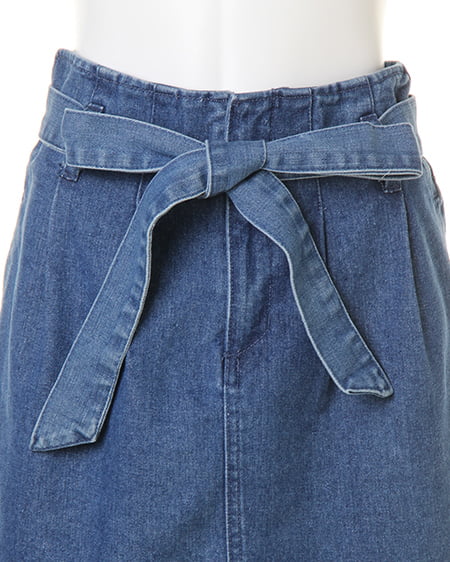 INGNI(イング) サッシュ付きデニムコクーン/スカート デニム/ブルー
