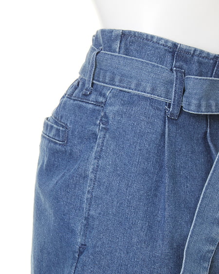 INGNI(イング) サッシュ付きデニムコクーン/スカート デニム/ブルー