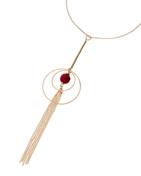 【秋の新作】【WEB先行】ベロアボールチェーンタッセルネックレス